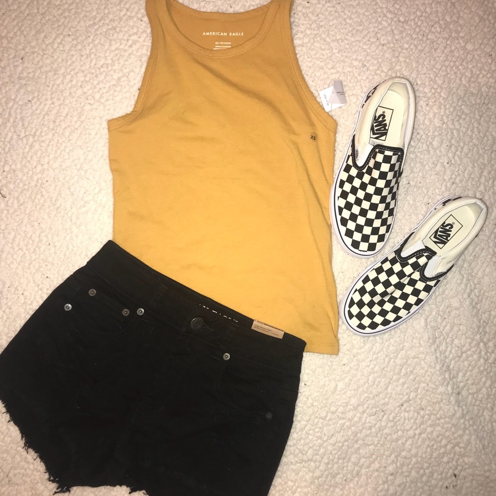yellow halter tank top